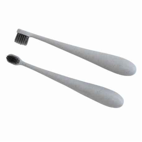 Brosse à dent en paille de blé - Gris | Glitter & Spice