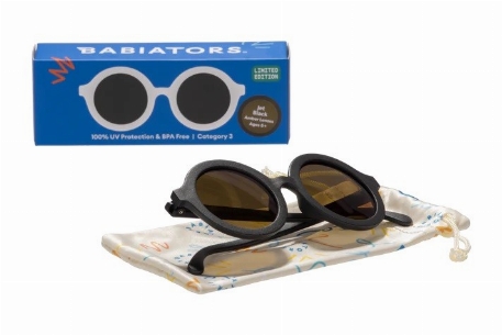 Lunettes de soleil avec pochette en microfibre - Originals Round - Jet black | Babiators