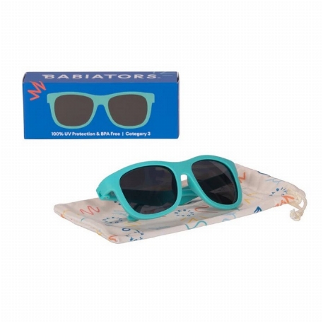 Lunettes de soleil avec pochette en micofibre - Navigator - Totally Turquoise | Babiators