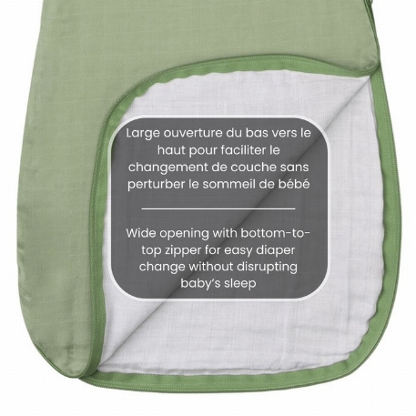 Sac de nuit en mousseline de coton (0.7 Tog) - Kaki | Perlimpinpin
