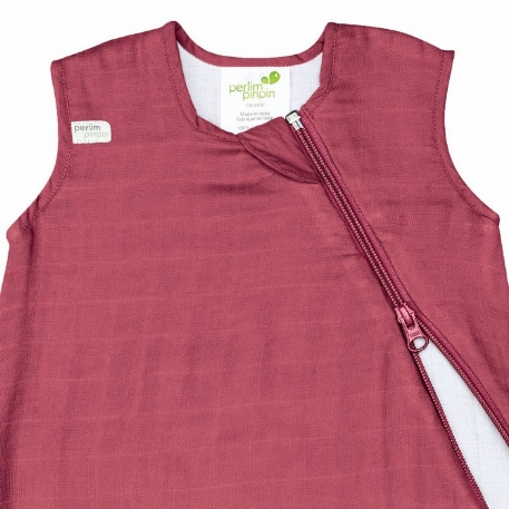 Sac de nuit en mousseline de coton - Framboise (0.7 Tog) | Perlimpinpin