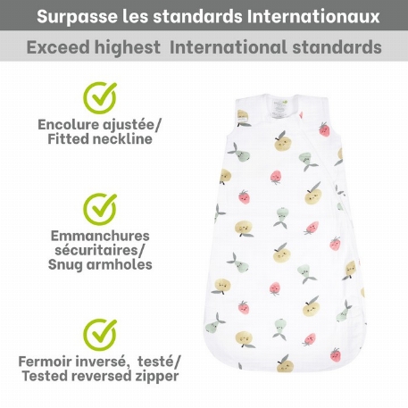 Sac de nuit en mousseline de coton - Fruits (0.7 Tog) | Perlimpinpin
