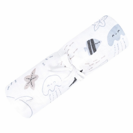Couverture de mousseline - Mer | Perlimpinpin
