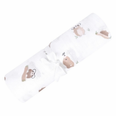 Couverture de mousseline - Taupe | Perlimpinpin