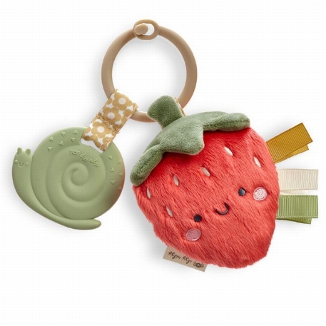 Peluche avec anneau de dentition - Fraise | Itzy Ritzy