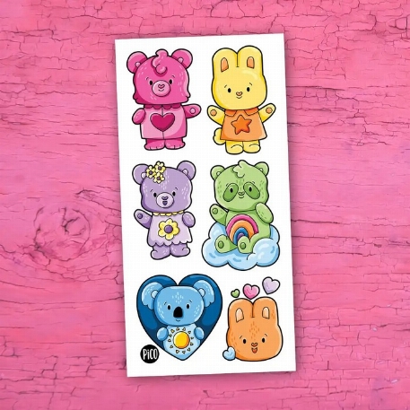 Tatouages temporaires - Les animaux câlins | PiCO