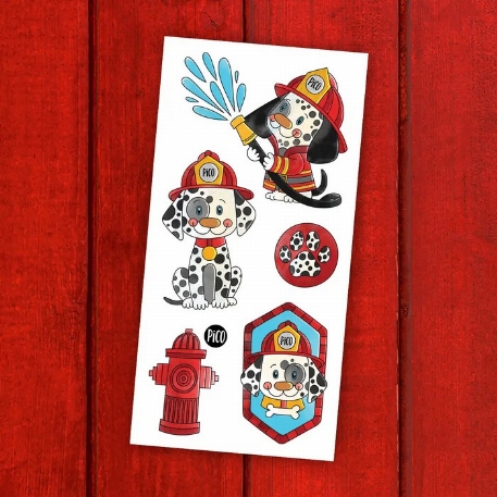 Tatouages temporaires - PiCO le chien pompier | PiCO