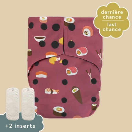 Couche à poche à boutons pressions - Sushi | La Petite Ourse