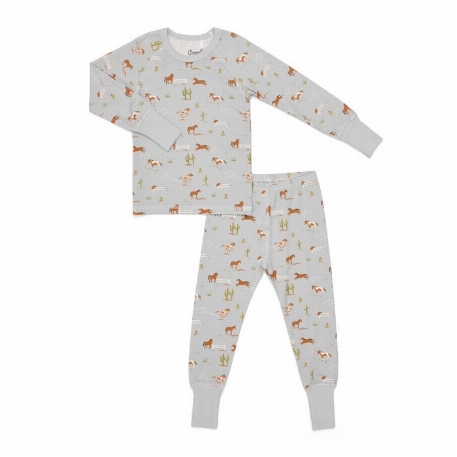 Pyjama en modal 2 pièces - Chevaux bleus | Coccoli