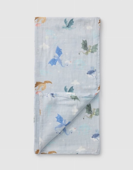 Couverture en mousseline de bambou - Magical Dragons | Loulou Lollipop