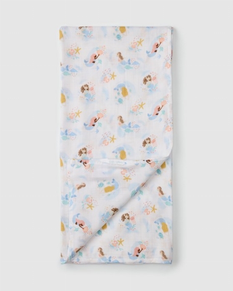 Couverture en mousseline de bambou - Mermaids | Loulou Lollipop