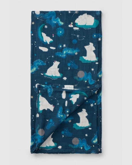Couverture en mousseline de bambou - Stargazing Bear | Loulou Lollipop