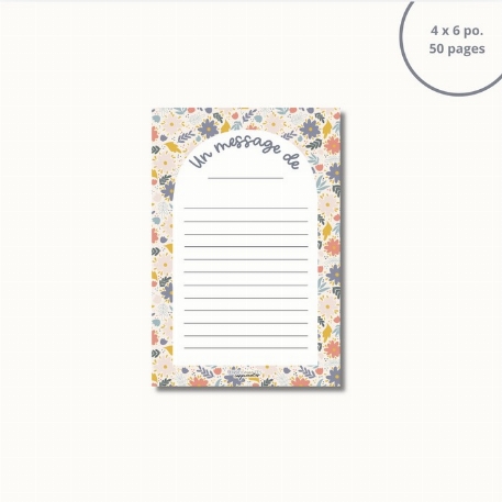 Bloc-note - Un message de - Fleurs colorées | Enseignantes inspirantes