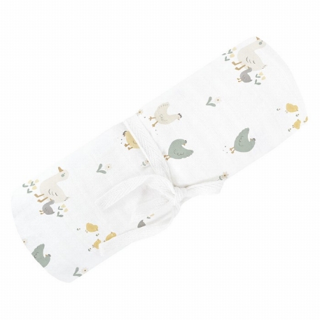 Couverture de mousseline - Poules | Perlimpinpin
