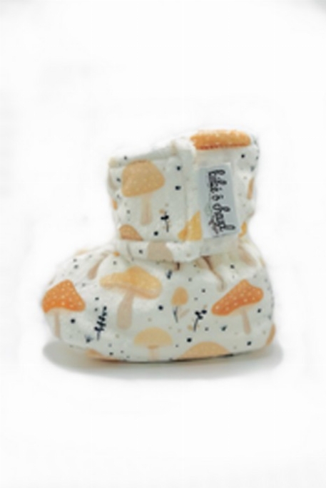 Pantoufles à velcro - Champignon | Bébé Ô Chaud