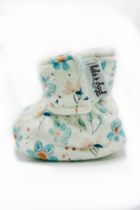 Pantoufles à velcro - Fleur de campagne | Bébé Ô Chaud