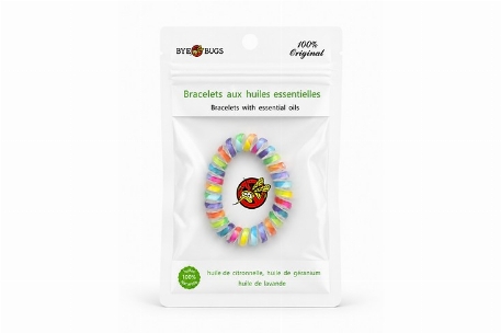Bracelet chasse-moustiques - Élastique - Arc-en-ciel | Bye Bugs