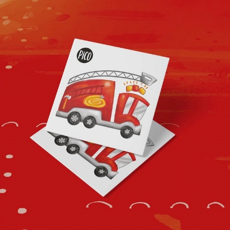 Tatouages temporaires - VRAC - Le camion de pompier | PiCO
