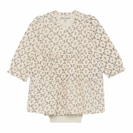 Robe - Beige fleurie | Minymo