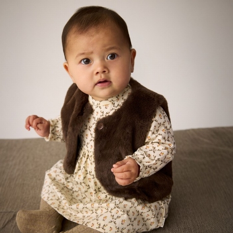 Robe - Beige fleurie | Minymo