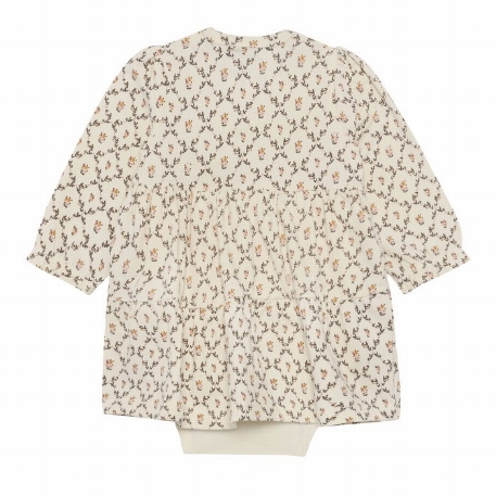 Robe - Beige fleurie | Minymo