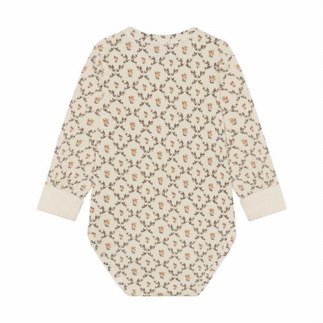 Cache-couche - Beige fleurie | Minymo