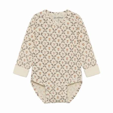 Cache-couche - Beige fleurie | Minymo