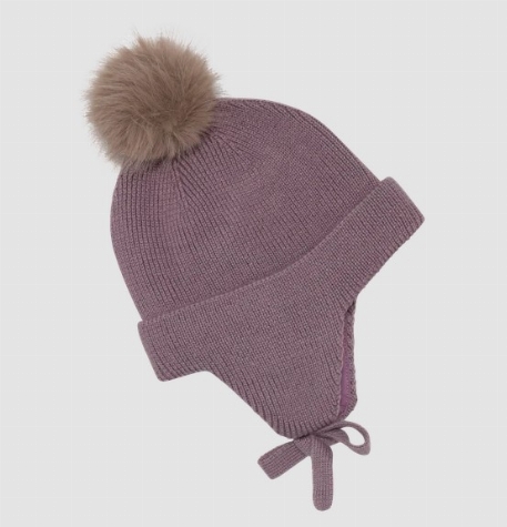 Tuque doublée à pompon - Rose | Color Kids