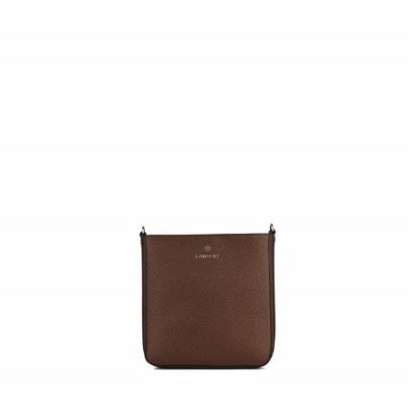 Le NATALIA - Sac bandoulière en cuir vegan - Chocolate | Lambert