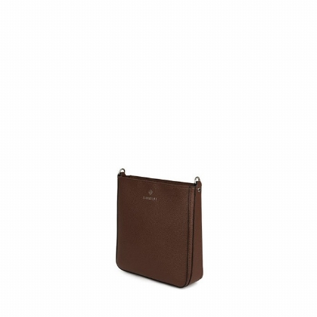 Le NATALIA - Sac bandoulière en cuir vegan - Chocolate | Lambert