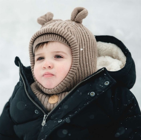 Balaclava en tricot doux - Moka | Calikids