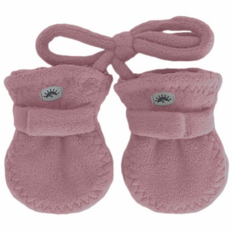 Mitaines en polar avec cordon - Lilas rose | Calikids
