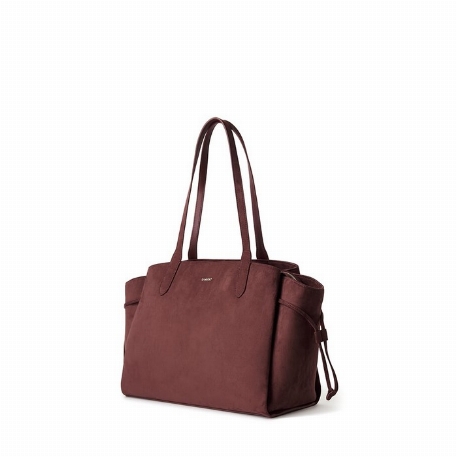 Le CLOTHILDE - Sac Fourre-tout en suède vegan - Cassis | Lambert