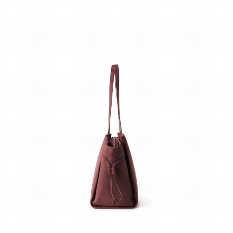 Le CLOTHILDE - Sac Fourre-tout en suède vegan - Cassis | Lambert