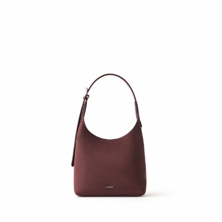 Le ELENA - Sac à épaule en suède vegan - Cassis | Lambert