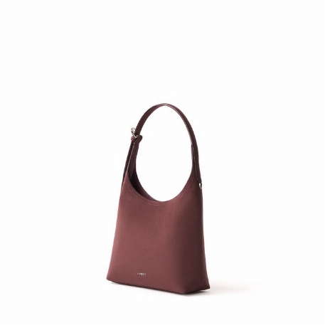 Le ELENA - Sac à épaule en suède vegan - Cassis | Lambert