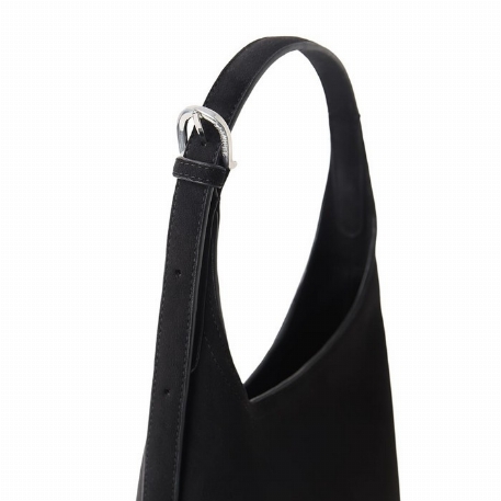 Le ELENA - Sac à épaule en suède vegan - Noir | Lambert