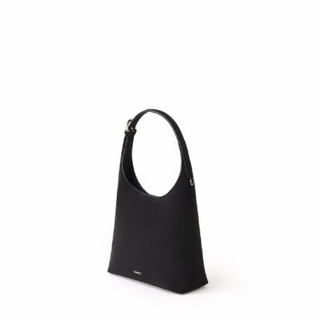 Le ELENA - Sac à épaule en suède vegan - Noir | Lambert