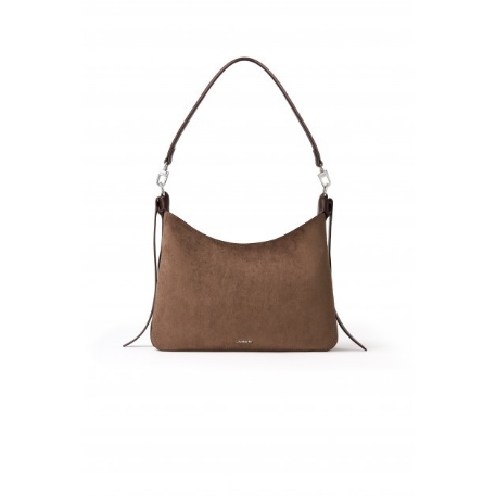 Le LÉONIE - Sac à épaule en suède - Taupe | Lambert
