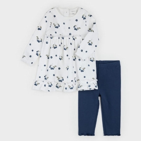 Ensemble robe côtelée - Bleuet | Petit Lem