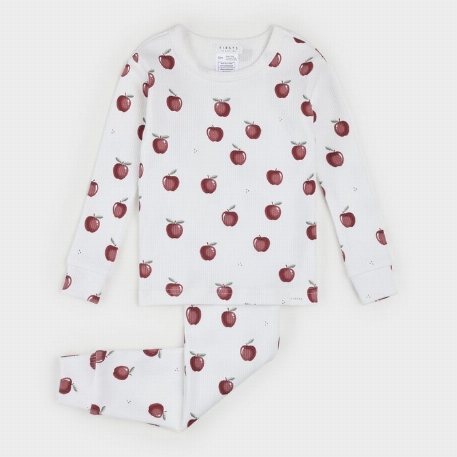 Ensemble pyjama côtelé - Verger de pommiers | Petit Lem