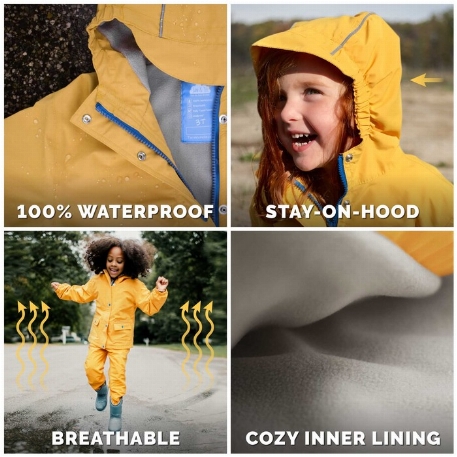 Imperméable doublé en polaire - Prune foncé | Jan & Jul
