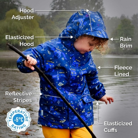Imperméable doublé en polaire - Prune foncé | Jan & Jul