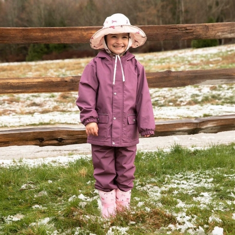 Imperméable doublé en polaire - Prune foncé | Jan & Jul