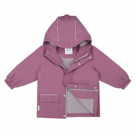 Imperméable doublé en polaire - Prune foncé | Jan & Jul