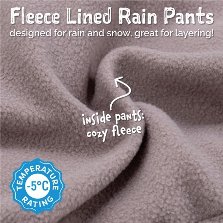 Pantalon de pluie doublé en polaire - Prune foncé | Jan & Jul