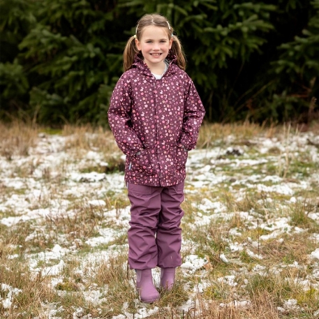 Pantalon de pluie doublé en polaire - Prune foncé | Jan & Jul