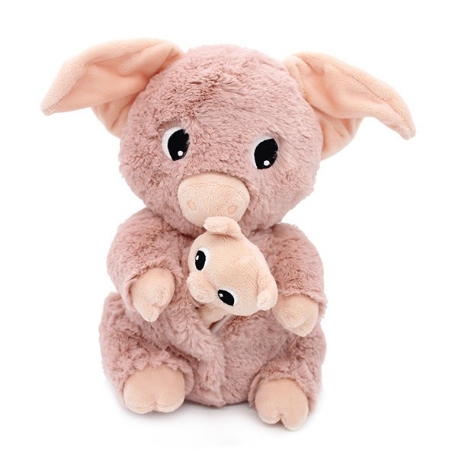 Peluche Maman et son bébé - Barbekiou le cochon rose | Les Déglingos