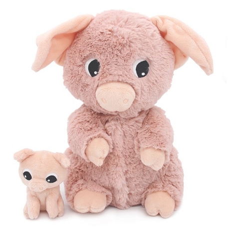 Peluche Maman et son bébé - Barbekiou le cochon rose | Les Déglingos