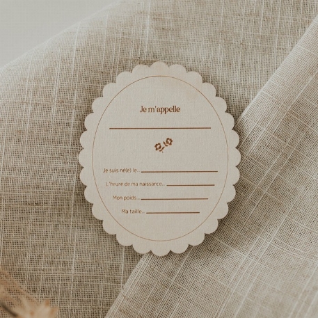 Pastille de bois - Naissance Fleurs | Le Petit Tableau Noir